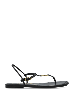 サンダル・ミュール SAINT LAURENT Golde l Babylone Sandals Babylone 90 leather sandals in gold - Saint Laurent | Mytheresa